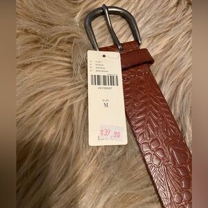 Anthropologie Brown Embossed Leather Women’s Belt - Size M